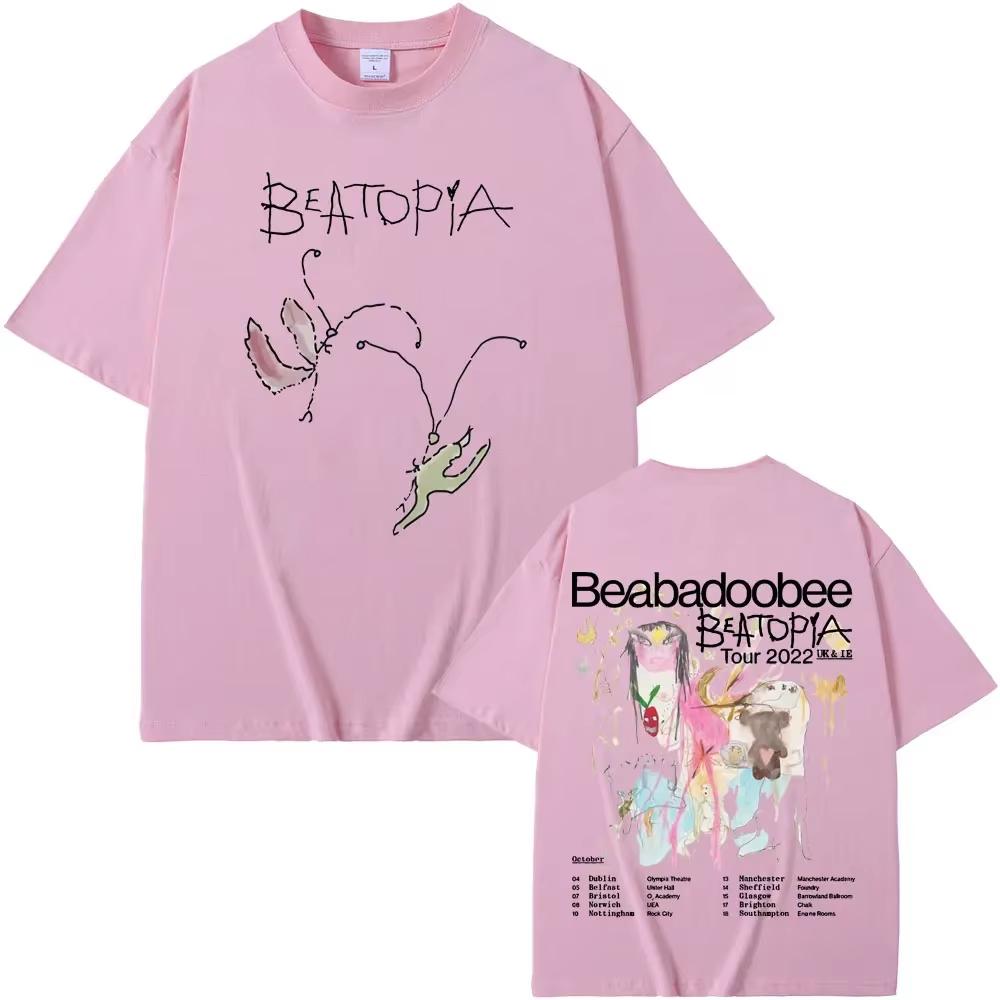 Beabadoobee Beatopia Tour Графический Принт Унисекс Мода Стиль Харадзюку Мужская Повседневная Свободная Уличная Одежда Футболка из Чистого Хлопка