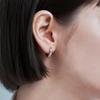 18K lattice cubic point hoop one-touch earrings (gold pin) GI8KPEE059