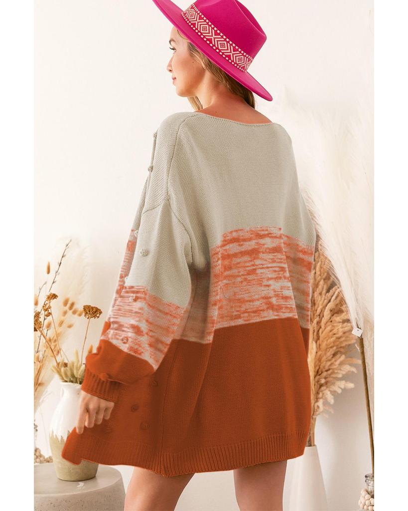 Azura Exchange Кардиган с открытым передом и цветными блоками и помпонами