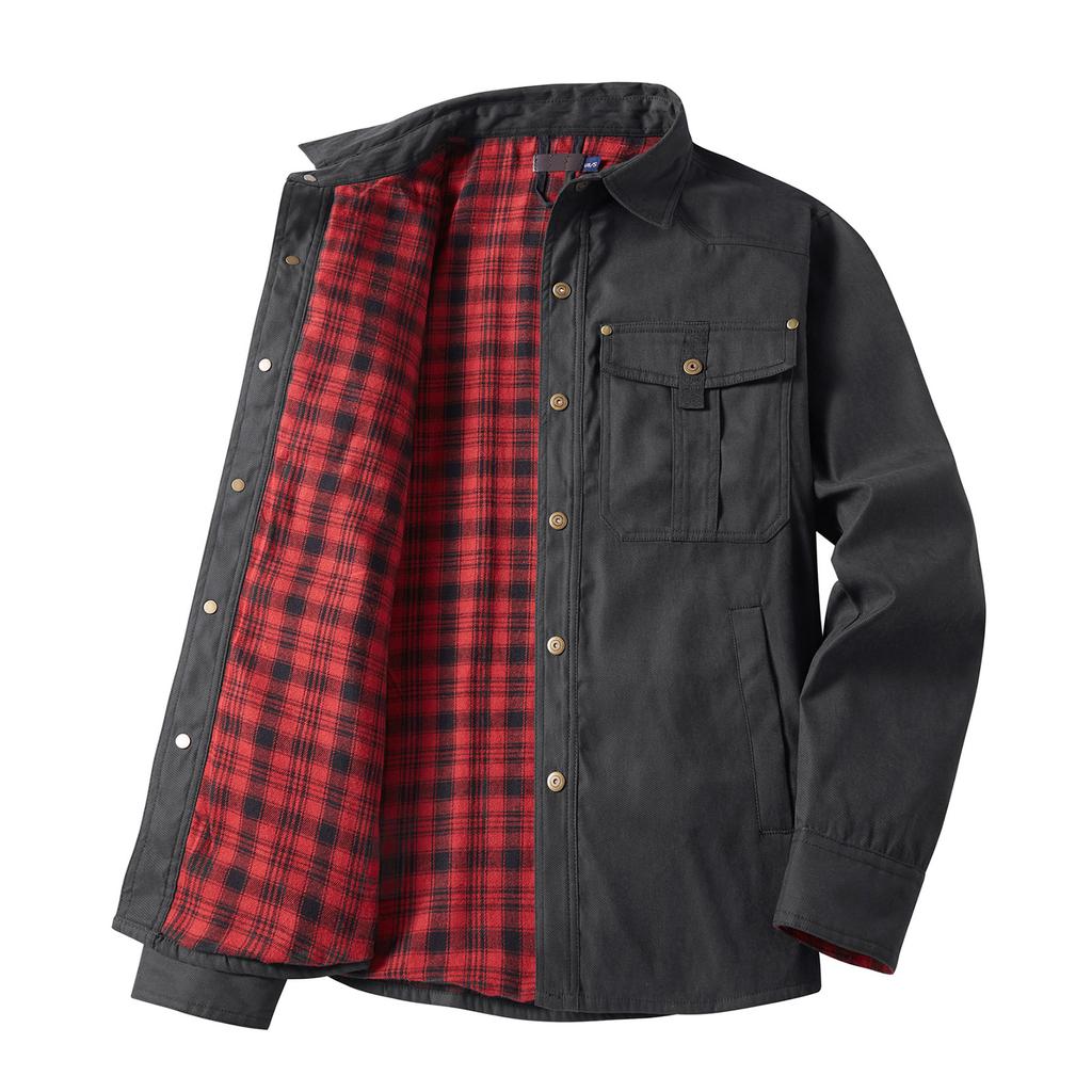 Men's Relaxed-Fit Casual Workwear Long-Sleeve Jacket Shirt