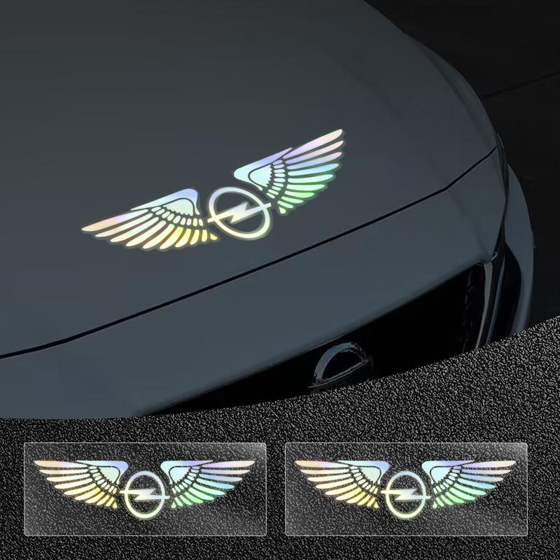 AAAYU1 AAAYQ1 Car Logo Decorative Colorful Laser Reflective Waterproof Decals For Opel Insignia Astra G J F K Vectra C H Corsa C B D Omega