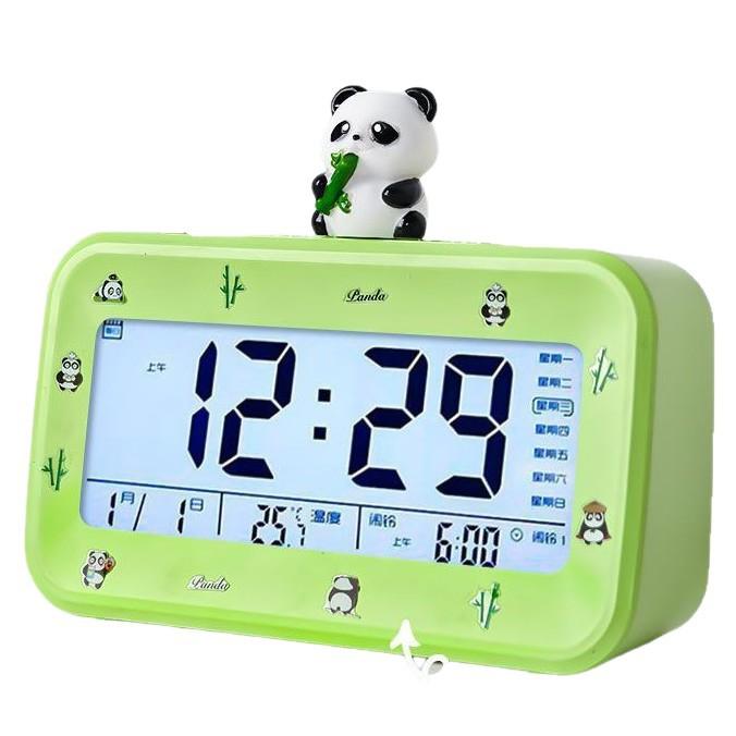 Panda doll new multi-function rechargeable silent classic Nordic simple student creative cute desktop alarm clock