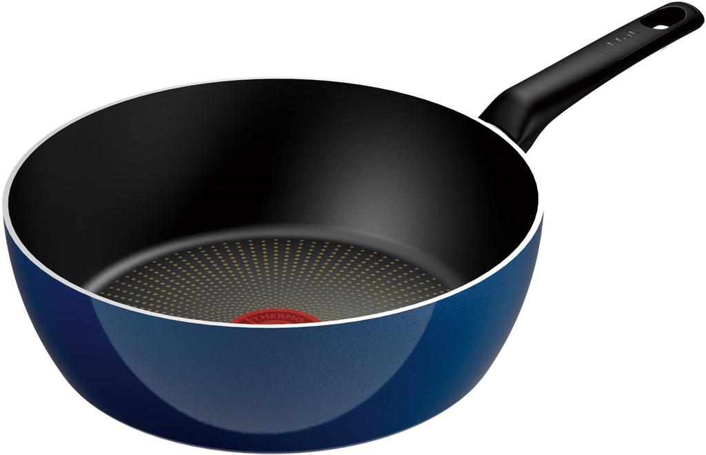 Tefal Глубокая фритюрница для газового огня, не содержащая вредных веществ, таких как Blue Intense Deep Blue D53385 Кастрюля для жарки, 26 см, сковорода, только, PFOA, антипригарное покрытие,