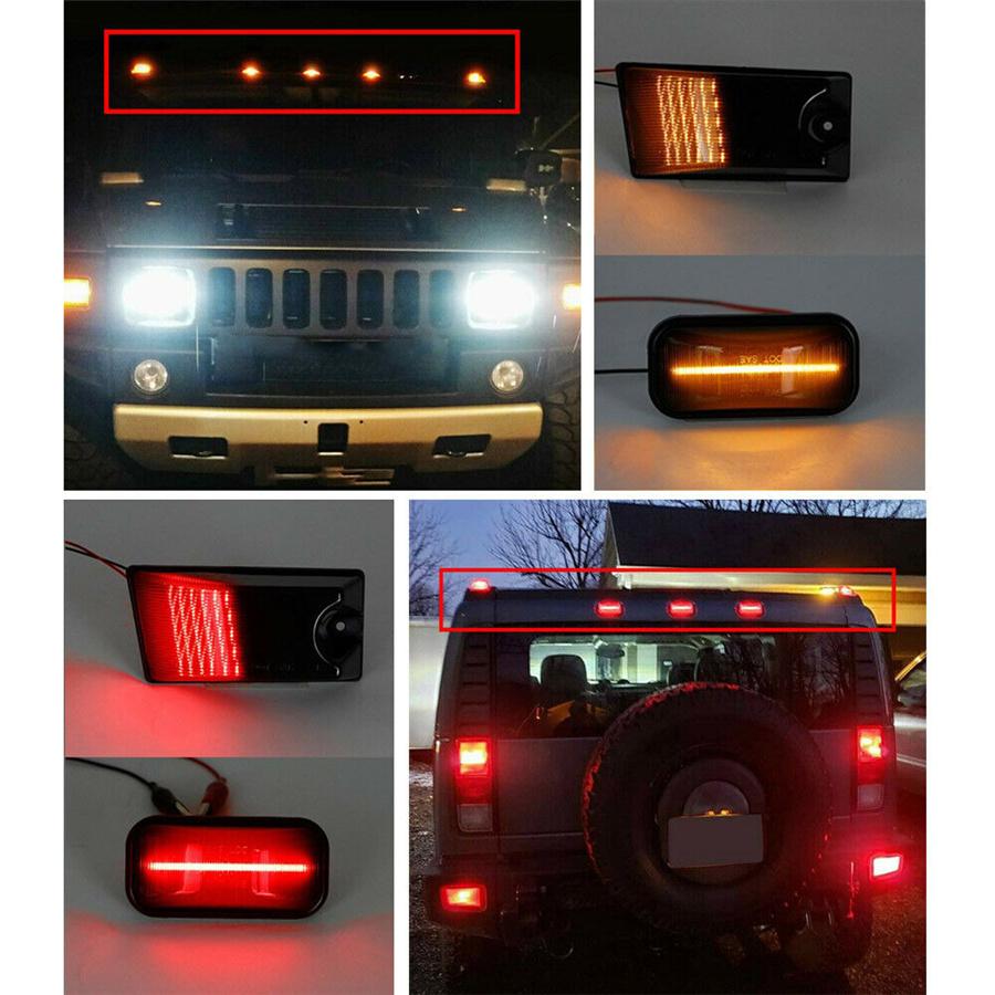 Для Hummer H2 2003-2009 Дымчатый светодиодный габаритный огонь на крышу + Передний задний светодиодный боковой габаритный огонь Сигнальная лампа 14 шт./компл.
