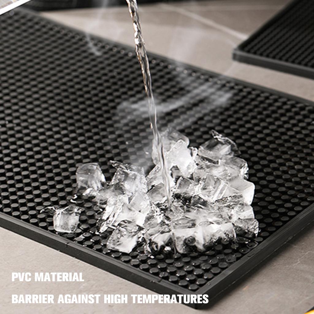 Bar Mat Rubber Coffee Bar Mats Anti-slip PVC Cup Mat Waterproof Heat Resistant Drain Mat for Bar Cafe Barista Cocktail Bartender Cup Holders 5