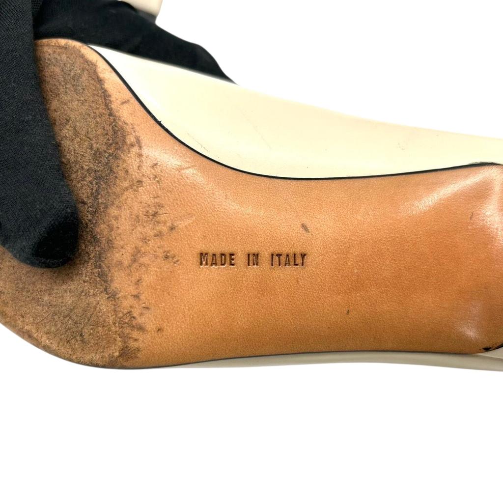 Used Salvatore Ferragamo Pumps Valapumps Beige/black Leather Women