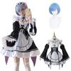 Rem Cosplay Wig Included Light Blue Hair Short Re Zero Cosplay Costume Adult Costume Cultural Festival Event Costume Stage Clothes Rem Cosplay Wig