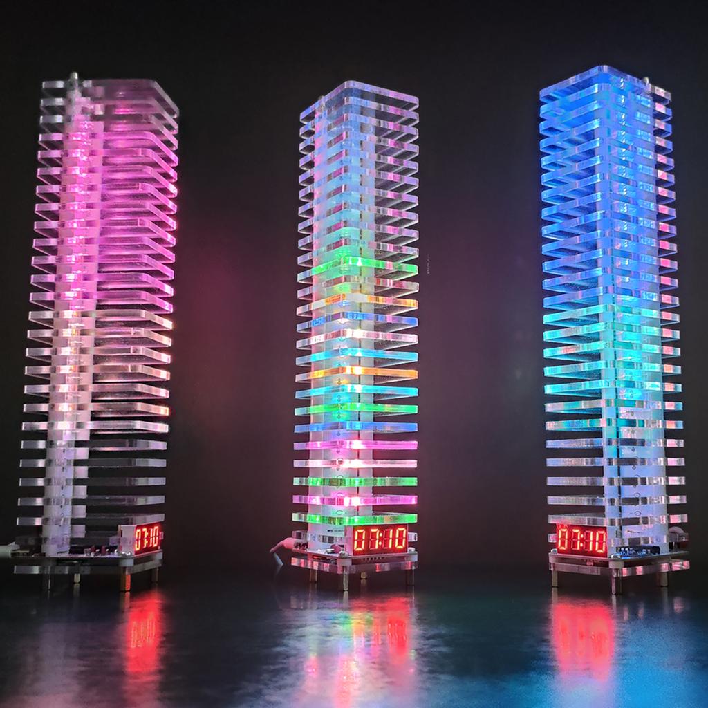 Управляемый голосом светодиодный музыкальный спектральный набор башен Многоцветный индикатор уровня звука Светодиодный уровень