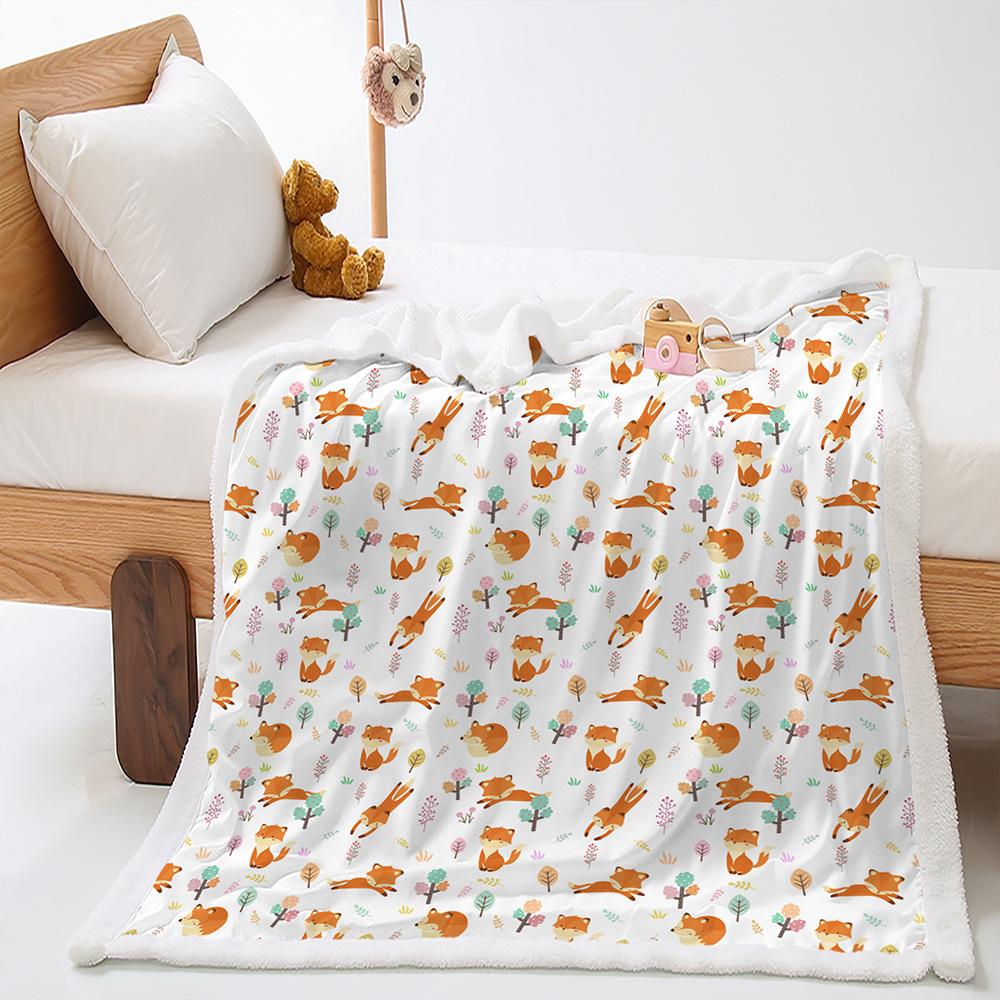 Blanket Cartoon Animal Mushroom Penguin Blanket Lamb Fleece Crystal Fleece Blanket