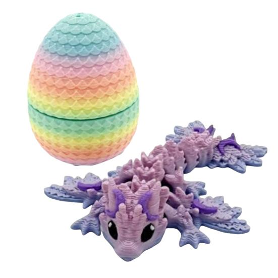 Яйцо Yousheng Small Mystery Dragon, 3D-печатное украшение в виде дракона, яркое цветное реалистичное пасхальное яйцо с полностью подвижным драконом