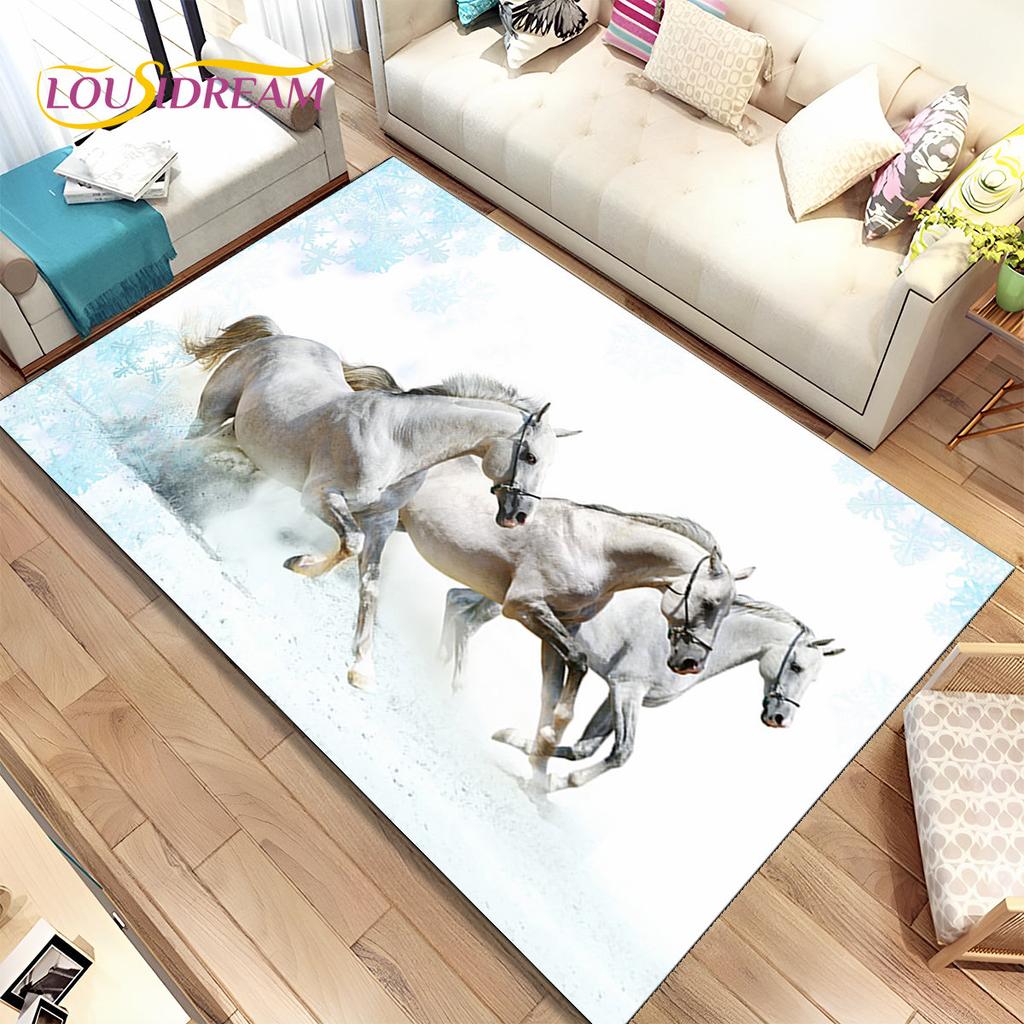 3D животных Pentium Fine Horse Коврик большой, ковер для гостиной, спальни, дивана, коврик для украшения, детский нескользящий напольный коврик