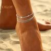 Women Anklet Multi-layered Rhinestone Decor Adjustable Length Polished Lady Ankle Jewelry Ankle Chain Birthdays Anniversaries Gift