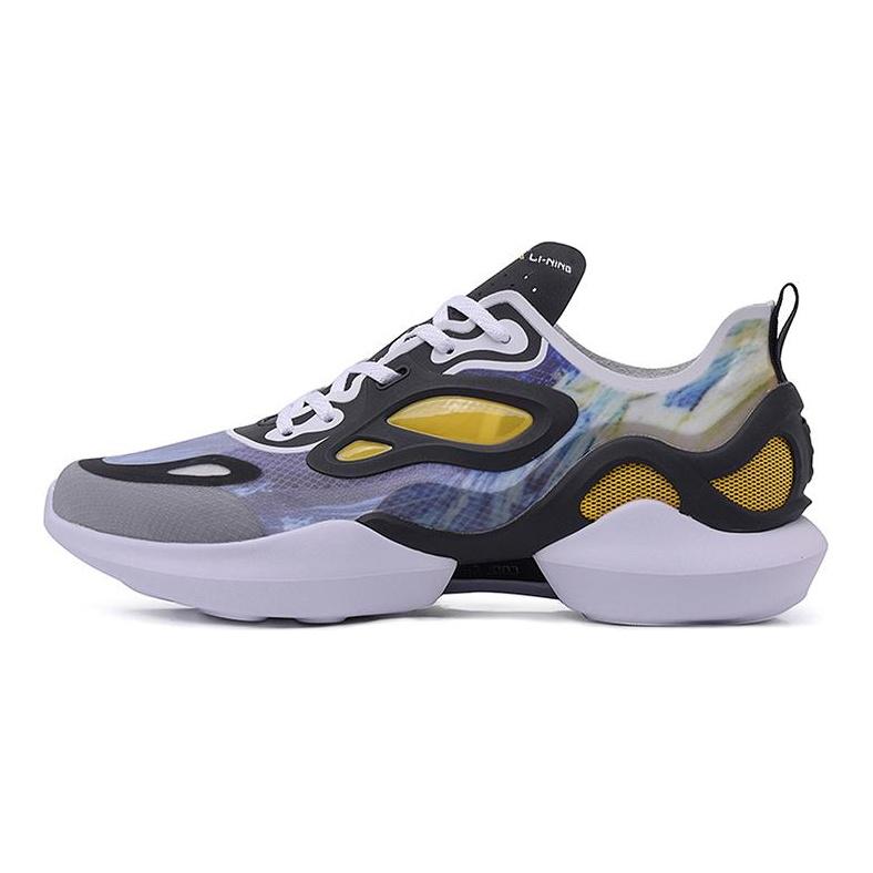 Li Ning Скользкие, износостойкие, дышащие низкие спортивно-повседневные кроссовки для мужчин Спектральный желтый AGLQ023-7