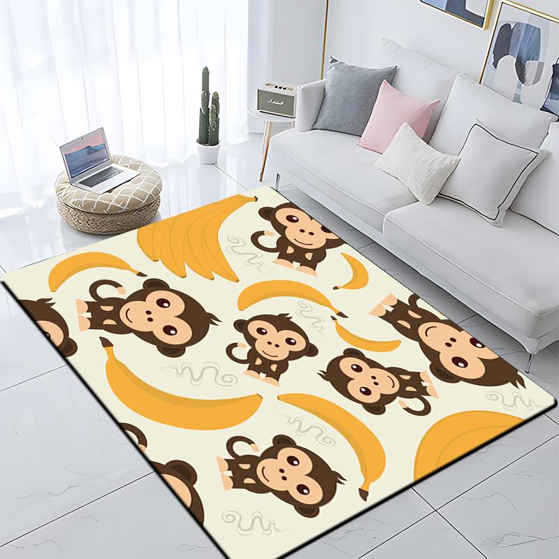 Cute Cartoon Print Carpet Yoga Living Room Doormat Living Room Area Rug Games Area Washroom Floor Mat Children's Crawling Mat