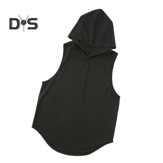 Мужской спортивный жилет, тонкий, свободный, с капюшоном, быстросохнущий, однотонный, легкий, эластичный, для баскетбола, бега, спортзала, тренировок