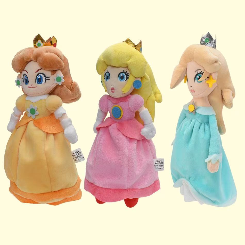 Large Size Princess Peach Daisy Rosalina Plush Toy Soft Stuffed Mario Siblings Doll for Play And Cuddling