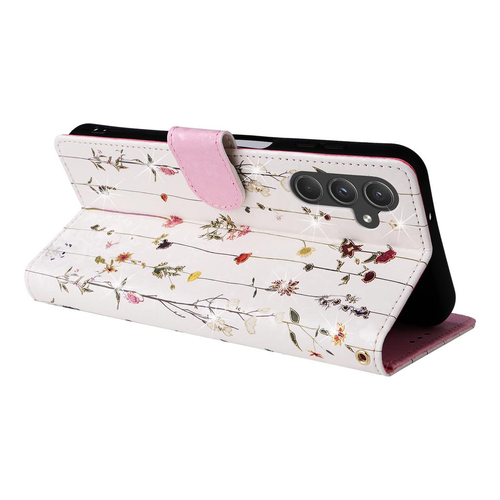 Для Samsung Galaxy A55 5G Кожаный чехол Лакированная накладка на телефон с RFID-блокирующими слотами для карт