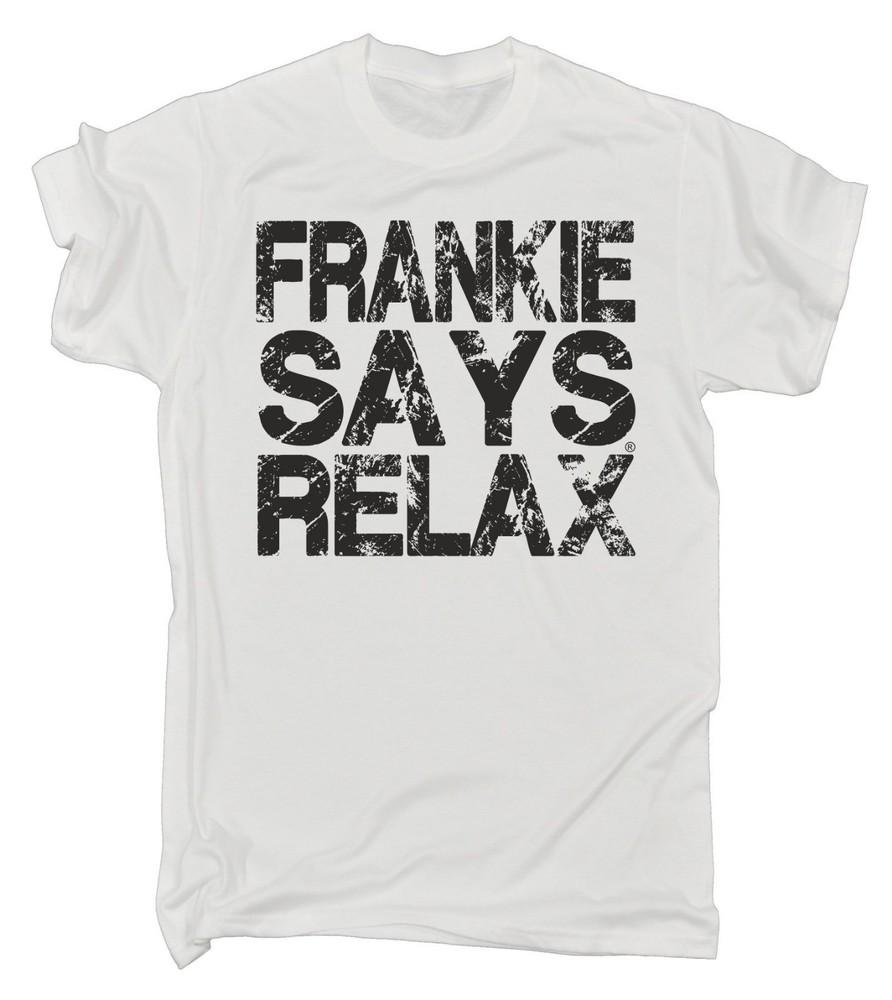 Frankie Says Relax Потертый Логотип Мужская Футболка Рождественский ретро карнавальный костюм 80-е