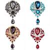 Womens Designer Crown Pin With Glass Pendant And Electrophoretic Finish