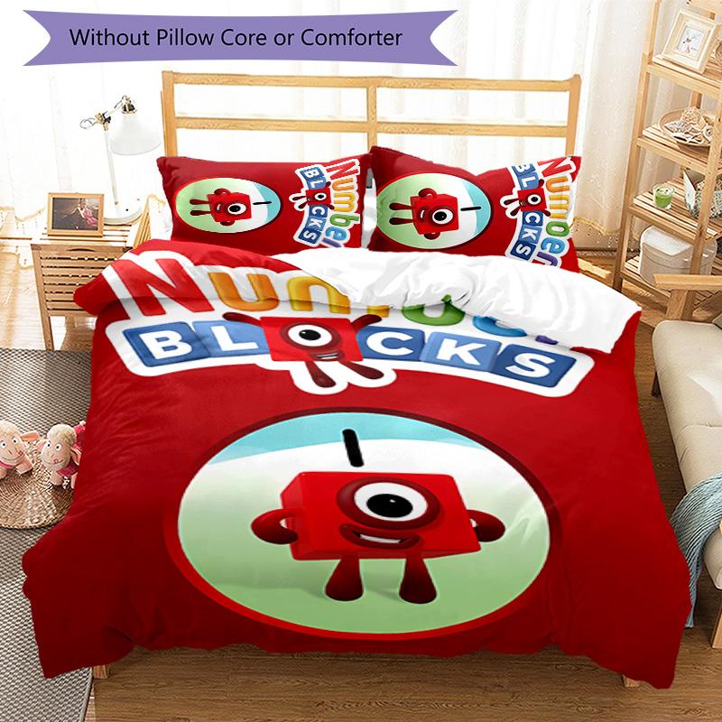 3pcs Numberblocks1 pattern bedding set duvet cover set includes duvet cover &pillowcases, perfect all season bedroom decoration & gift