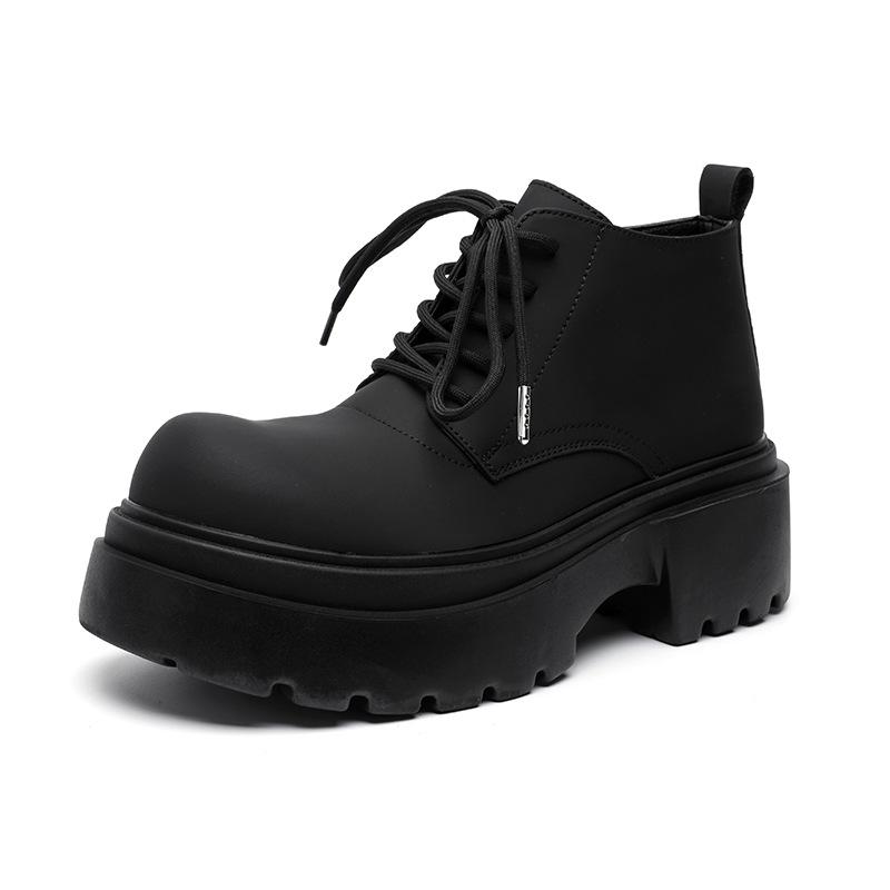 Дерби ботинки Мартин мужские 2024 новые короткие ботинки на толстой подошве для увеличения роста в британском стиле ретро кожаные ботинки тренд 18944-R