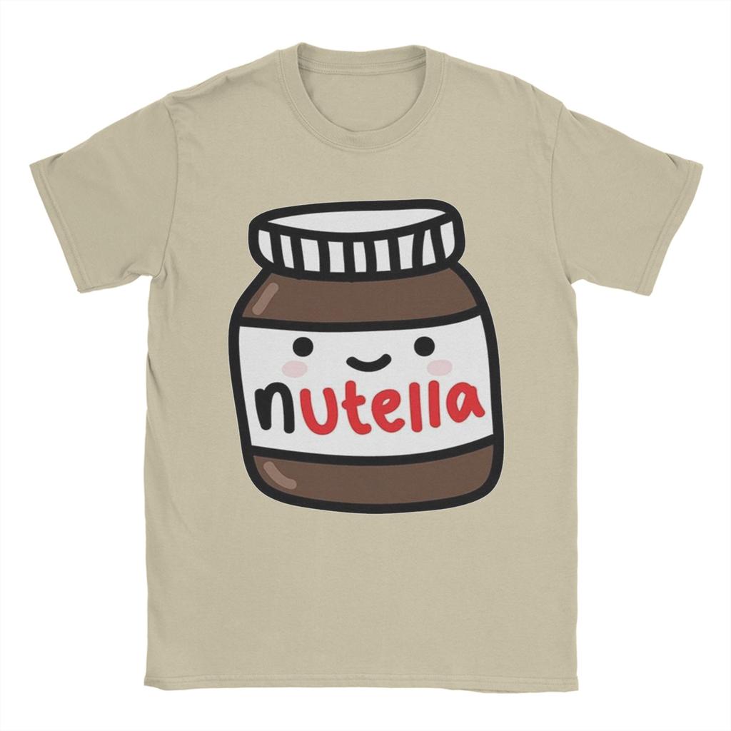 Шоколадная футболка Nutella Унисекс Чистый хлопок Винтажные футболки Круглый вырез Короткий рукав Идея для подарка