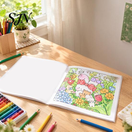 Creative Hobbies for Adults Cozy Nature Coloring Book, Relaxing Floral And Animal Patterns, Cotton Markers Friendly Paper Journals Pulp DIY