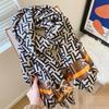 Autumn Imitation Silk Long Silk Scarf for Women New Fashion Versatile Shawl Letters Lijinzhun High-end Scarf