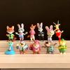 6Pcs/Set Zootopia Chibi Figures Set, Judy Hopps Nick Wilde Anime Collectible Model Toys, Gift for Kids Fans