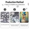 Блестящий набор для создания картины с жемчугом в рамке DIY с Утенком-Джентльменом в Цилиндре 3D-Арт из Бусин Холст Готов к Размещению Декор для Стен Дома Подарок