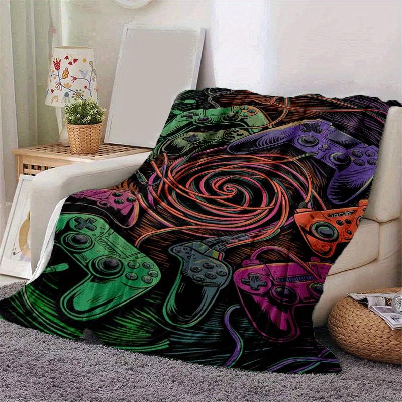 1pc Game Controller Printing Lightweight Flannel Blanket, Comfortable and Warm Blanket, Sofa Bed and Couch Office, Suitable for Gift