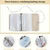 Circular Needle Organiser Bag with 12Pcs Removable Zippered PVC Binder Pocket Portable Knitting Needle Case For Sewing