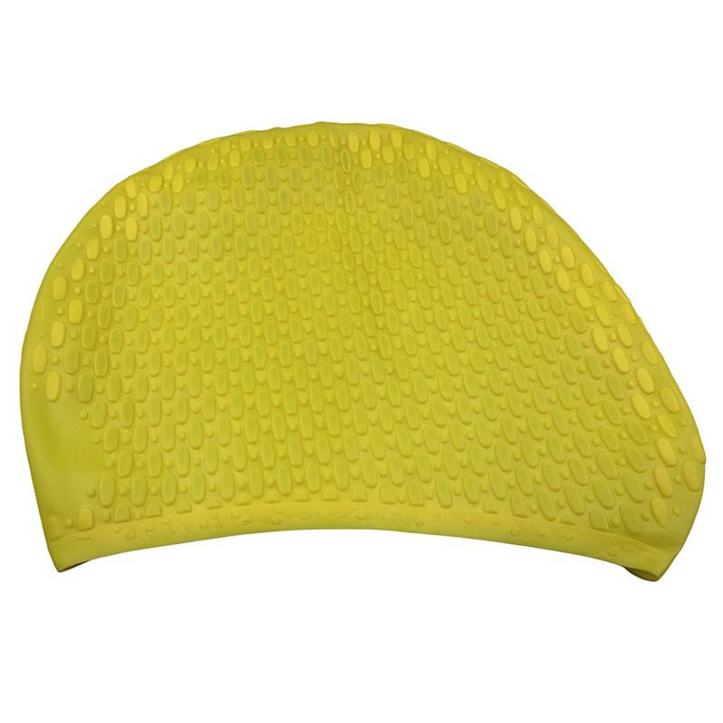 Очень большая силиконовая шапочка для плавания для длинных волос - Удобный однотонный дизайн