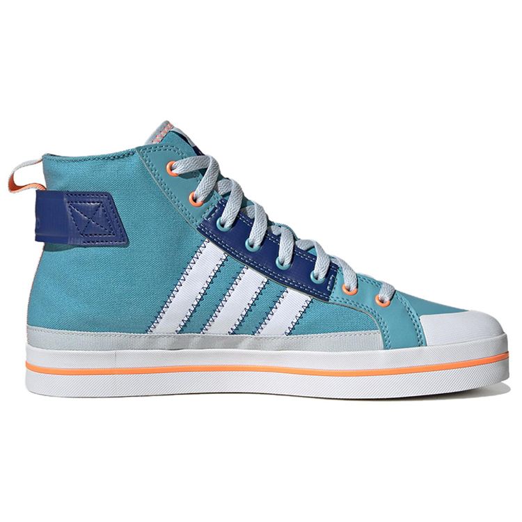 Adidas Neo City Canvas Hi Повседневные Нескользящие Прочные Полувысокие Кеды для Скейтбординга Унисекс Синие Белые Оранжевые HQ4620