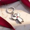 Zinc Alloy Key Holder Angel Keychain for Women Men, Love Heart Car Ring Ring, Handbags Charm Decorative Accessories