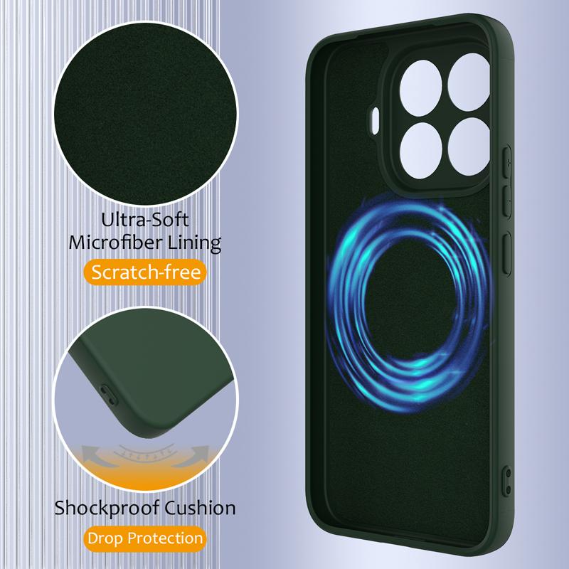 Чехол-кожа из жидкого силикона для Xiaomi 15T Pro 14T/13T Pro 17 Pro Max 15 Ultra POCO X8 Pro Max M8 Pro F8 Ultra Магнитная крышка