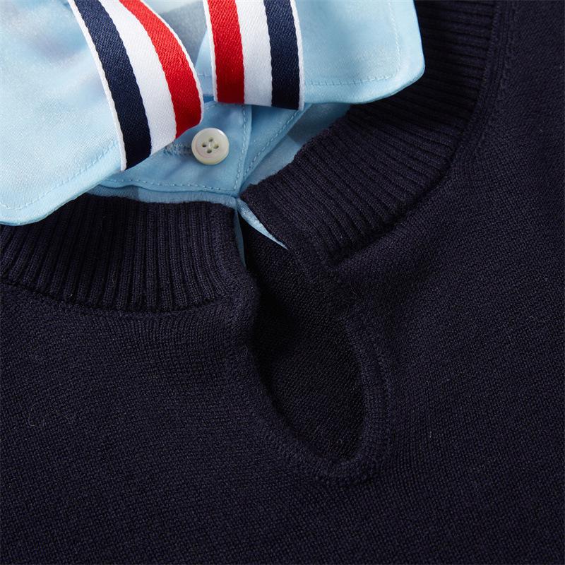Women's Drawstring Knit Sweater with Organza Collar - Casual, Versatile, Slimming, and Warm Wool Layer