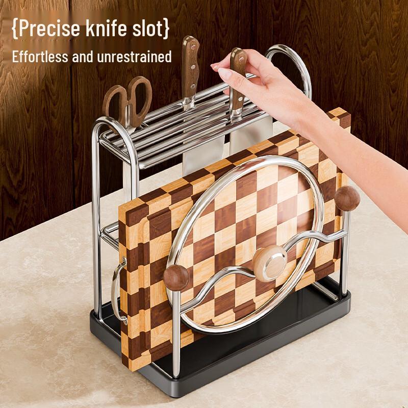 Stainless Steel Kitchen Countertop Knife and Chopstick Drainer Rack