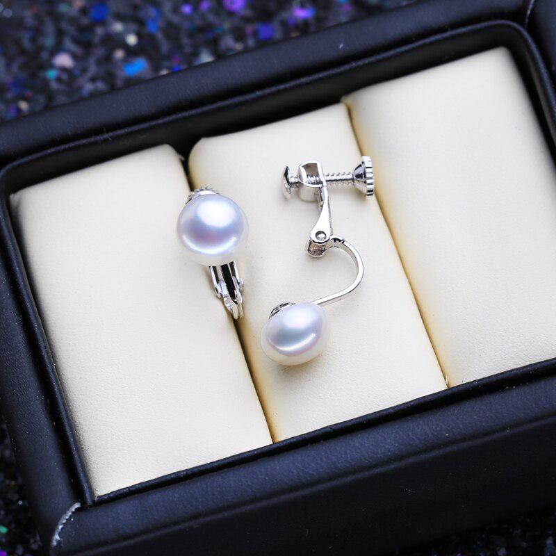 LSOOYH Natural Freshwater Pearl Earrings For Women Fashion Boho Clip On Stud Earrings Pearl Jewelry