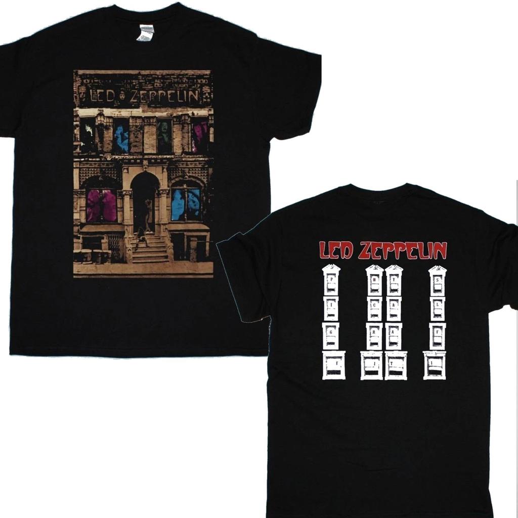 Vintage Led Zeppelin Physical Graffiti 2 Sides T-Shirt Mens Womens Tees Top, 80S Rock Band T Shirt Mens Womens Tees Top