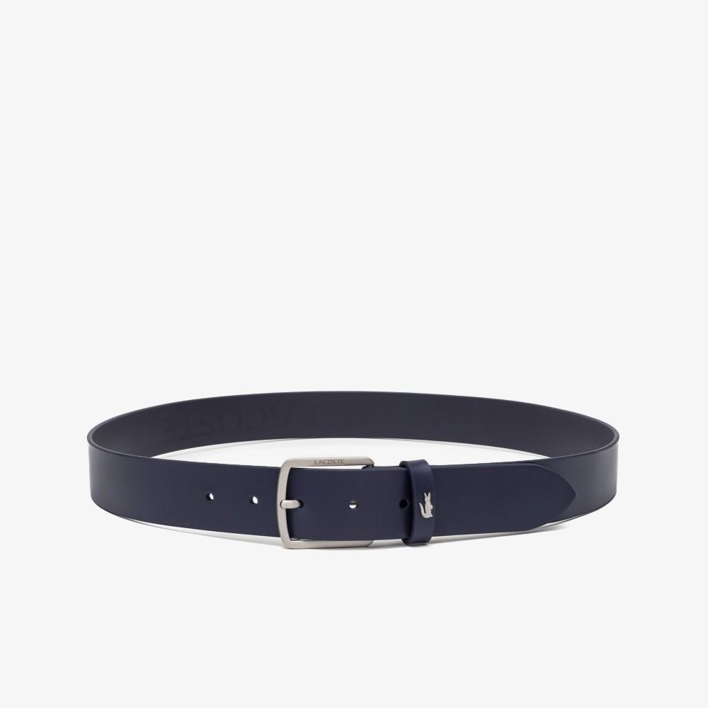 Lacoste Мужской элегантный серебристый ремень из кожи крокодила 35 мм RC4082M56G021