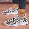 TUINANLE Women Shoes Leopard Print Lightweight Platform Sneakers Casual Slip On Running Jogging Shoes