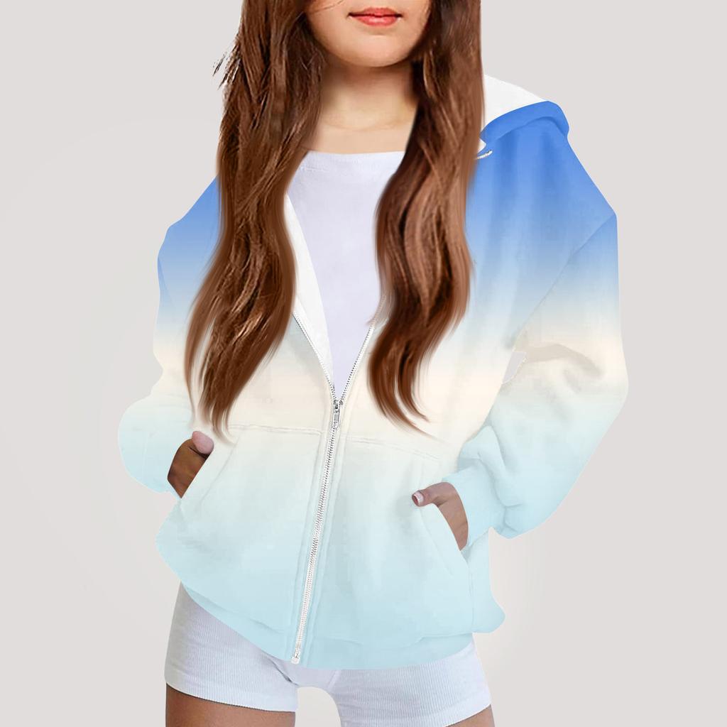 Children's Fashion Printed Long Sleeved Hooded Sweatshirt Girls' Hoodie Jacket