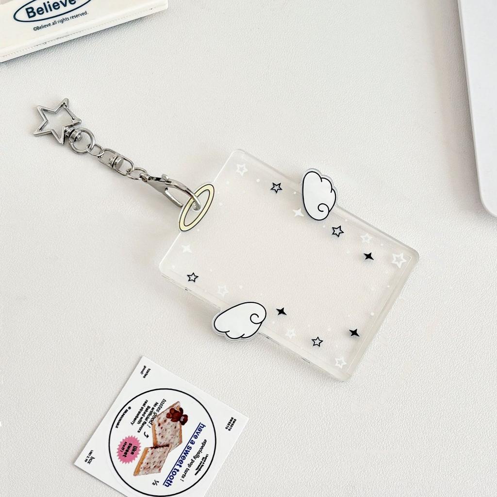 Kpop Card Holder Keychain Sleeve Clear Acrylic Badge ID Holder Idols K-pop Album Binder Photo Frame