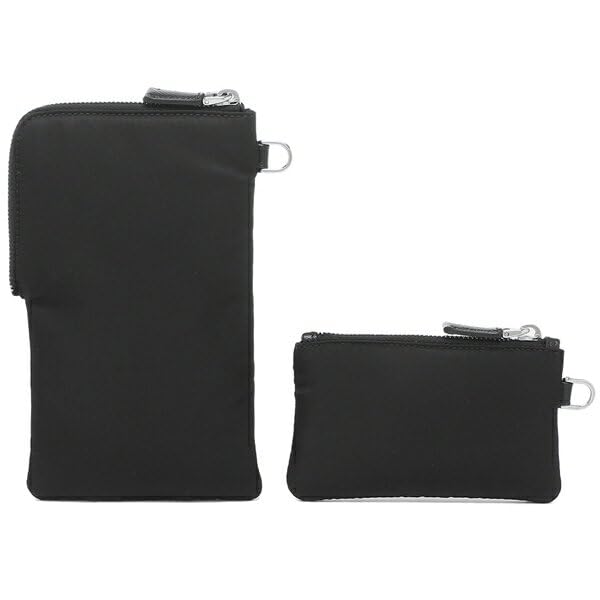 Prada Pouch with Triangle and 2TT091 2DMI F0002 Re-Nylon Logo, Black, Men's Women's, [Used]