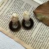 Delicate Non-Fading Acetic Acid Plate Large Stud Earrings Women'S Earrings Personality Atmosphere Niche Design Sense Earrings Non-Fading