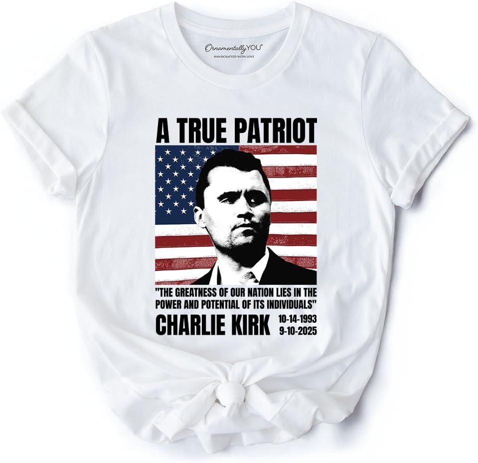 A True American Patriot Charlie Kirk TShirt RIP Charlie Kirk 19932025 Graphic T Shirts Casual Breathable Streetwear Woman Man