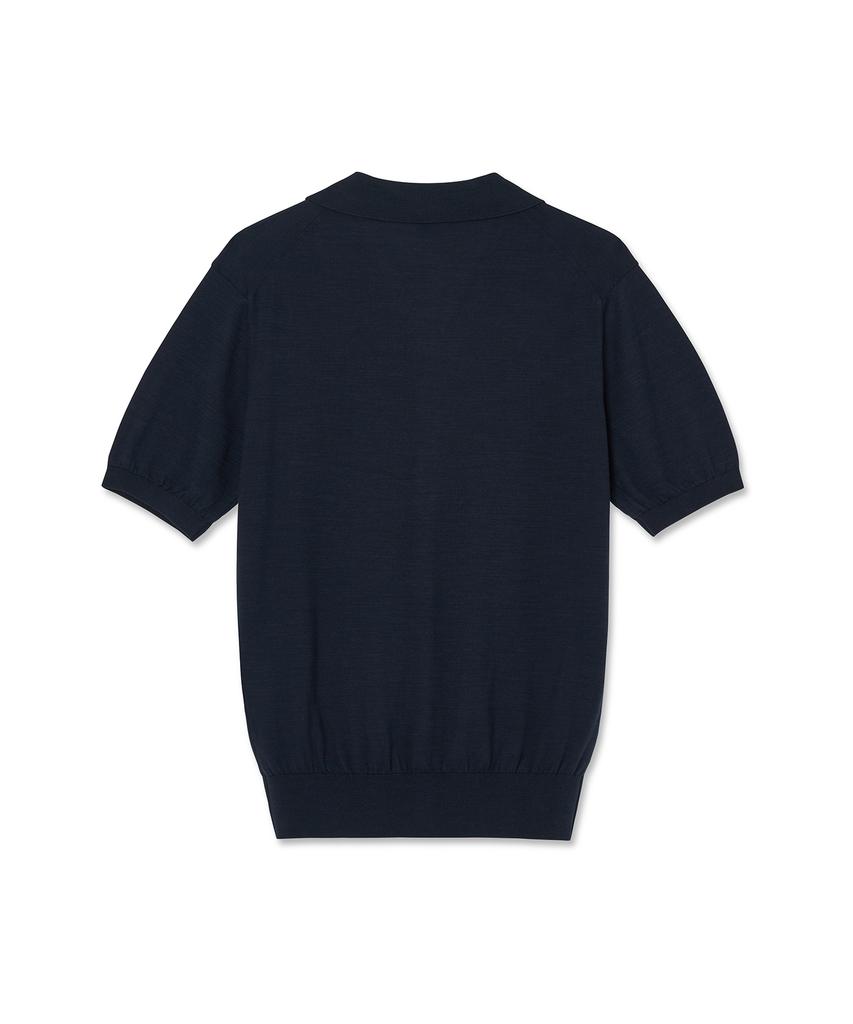 Iolo V-Cut Collar Shirt_Navy