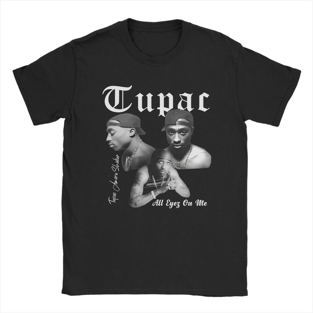 Тупак 2пак All Eyez Музыкальная Футболка Мужская Женская Хлопок Сумасшедшая Футболка Круглый Вырез Хип-Хоп Футболка с Коротким Рукавом Одежда Идея для Подарка