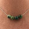 Stones and Minerals. Necklace 4 Beads African Turquoise 8 Mm Stainless Steel Chain Necklace for Women, Men. Custom Size